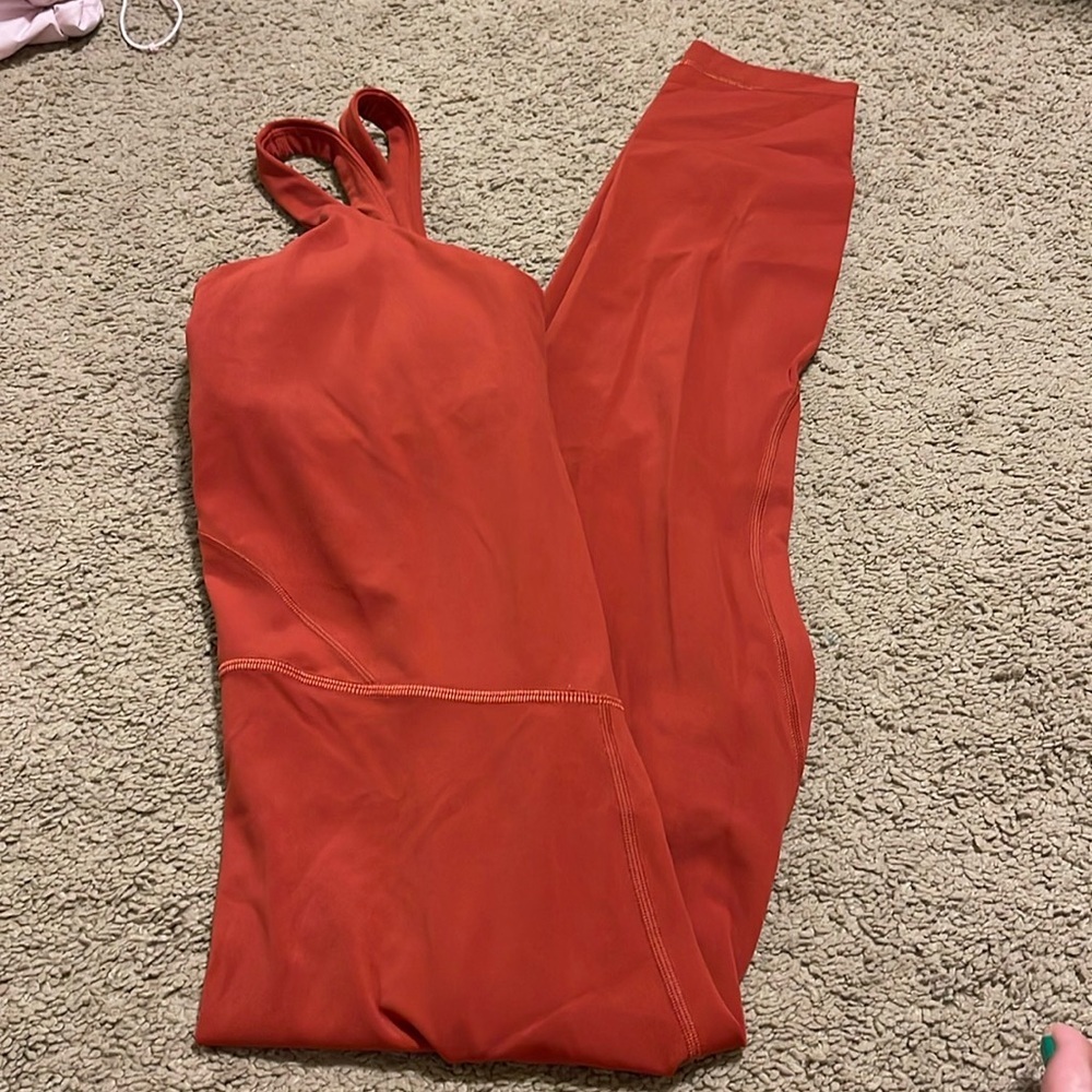 Lululemon Align Bodysuit 25” CAYENNE Sz 8 tank - Picture 5 of 8